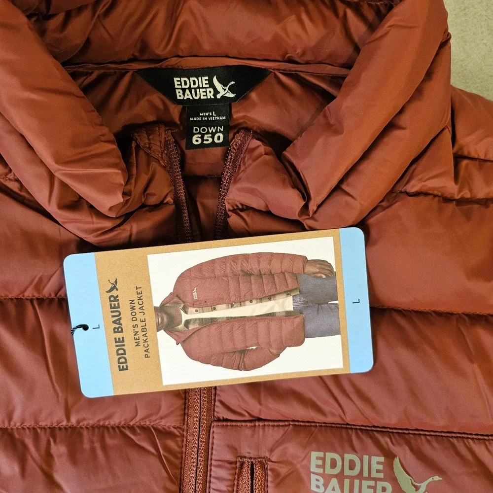 EB650 Eddie Bauer down puffer jacket men's Large red new‎